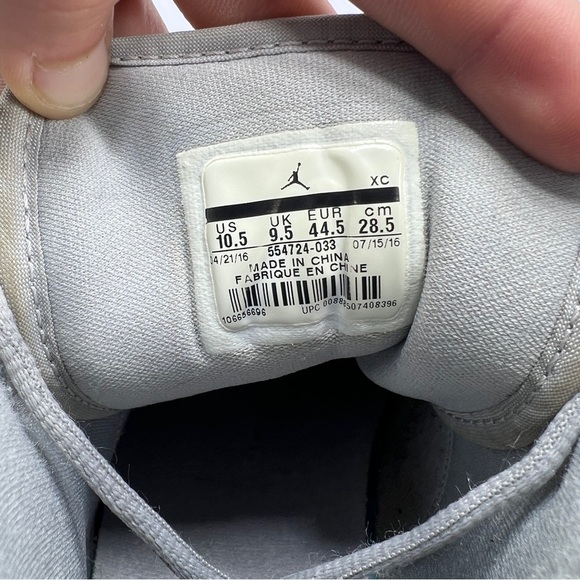 Size 10.5 Jordan 1 Sneakers Men's Retro Mid Wolf Grey Cool Grey Shoes Rare - Picture 9 of 12